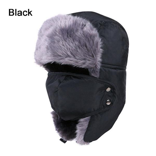Bomber Hats Thick Warm Cap MUSTA - varastossa