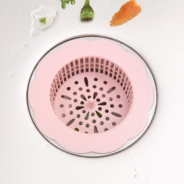 Diskbänk Filter Golvavlopp Hårstoppare Silikon Badrum - high quality Pink