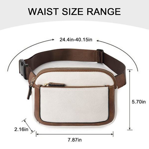 Läder Fanny Packs för Dam Bältesväska SVART MED BRUNT - stock Black with Brown