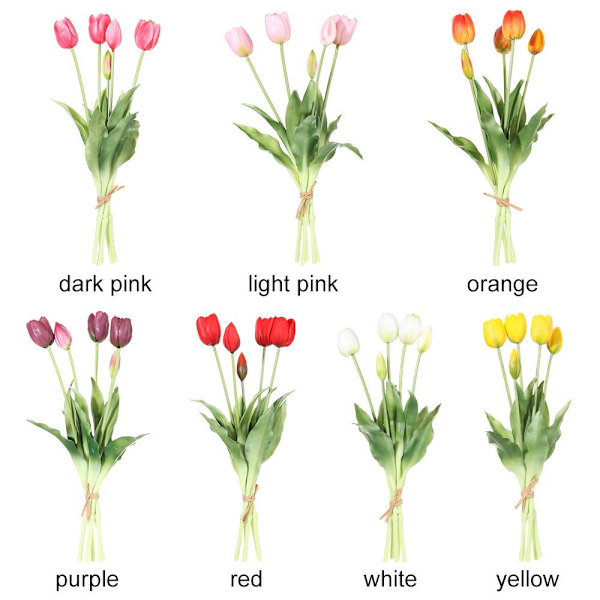 Konstgjorda Blommor Tulpaner Bukett ORANGE - on stock orange