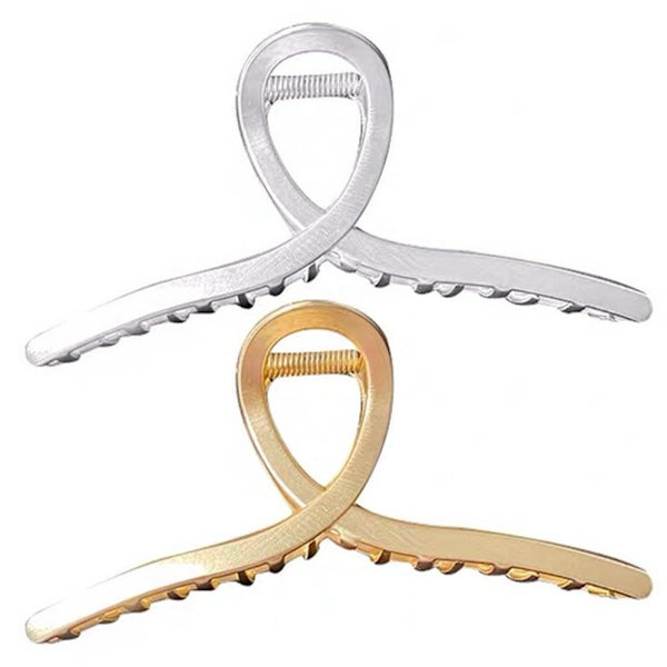 1 förpackning stora metallhårklämmor ihåliga Halkfria hårklämmor - high quality gold One-size