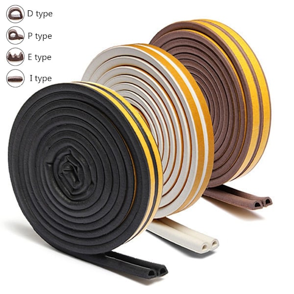 5 / 10m Seal Strip Window Draft Excluder BLACK 10M I - high quality Black 10m-I