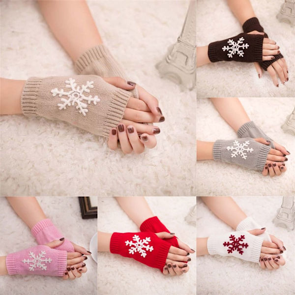 Knitted Gloves Half Finger Gloves PINK - spot-ale pink