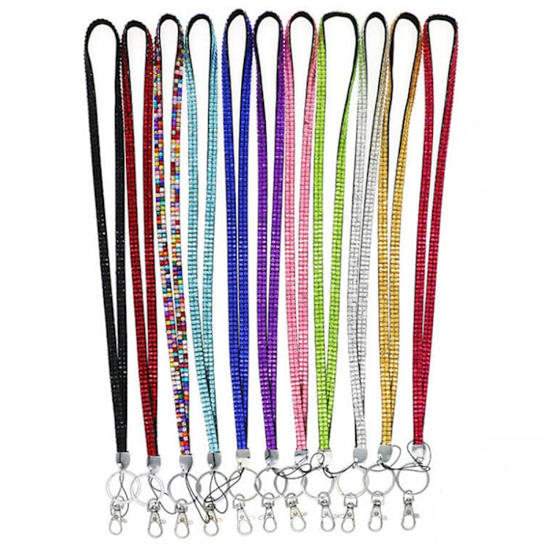 Bling Crystal Lanyard Rhinestone ID Lanyard BLACK - varastossa black