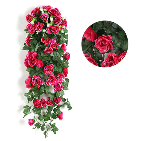 2 st konstgjorda blomma falska växt vinrankor dekoration - high quality rose red