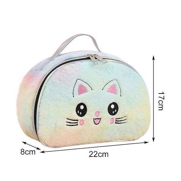 Cartoon Cat kosmetisk väska Plysch sminkpåse 1 - stock 1