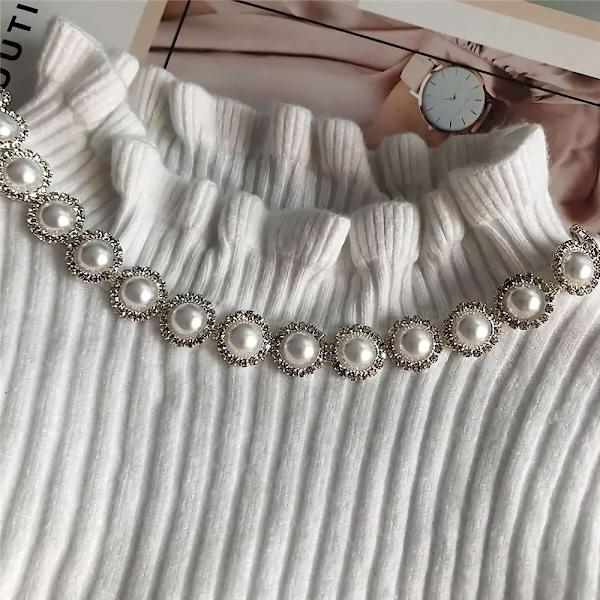 Trimma Rhinestone Elfenbenspärlor - stock