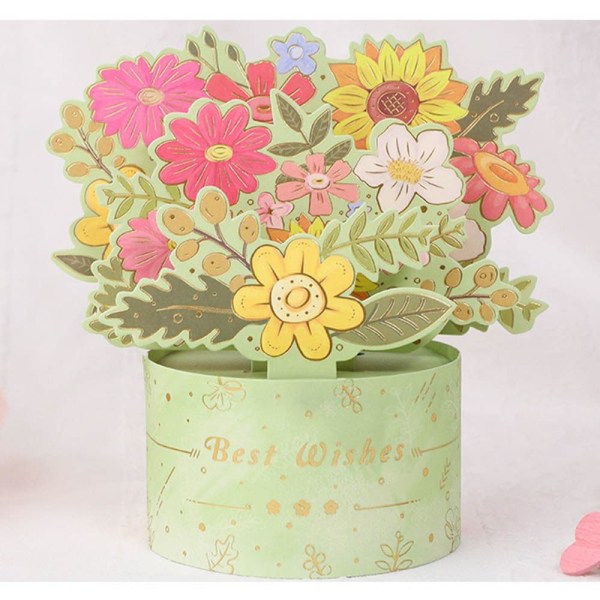 3D Pop-up bukett pappersblommor - spot sales 3