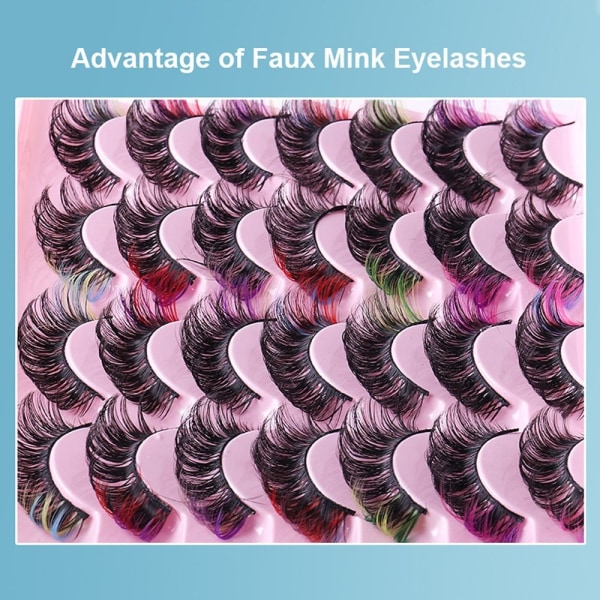 Colored Lashes Mink Lashes Luonnolliset tekoripset - spot-ale Color-Mix14