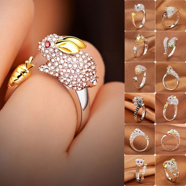 2ST Djurdiamantringar Ledring STIL 9 - on stock Style 9