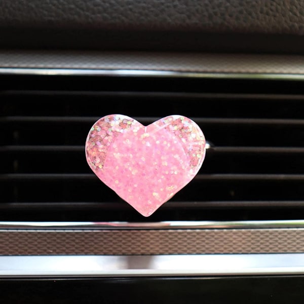Air Vent Clip Heart Shape LIGHT PINK - high quality light pink