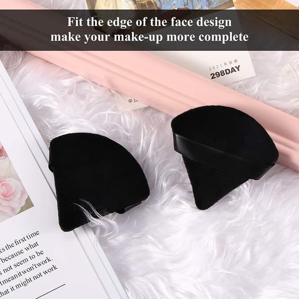 12 Pieces Powder Puff Face Triangle Makeup Puff Tool, musta - spot-ale