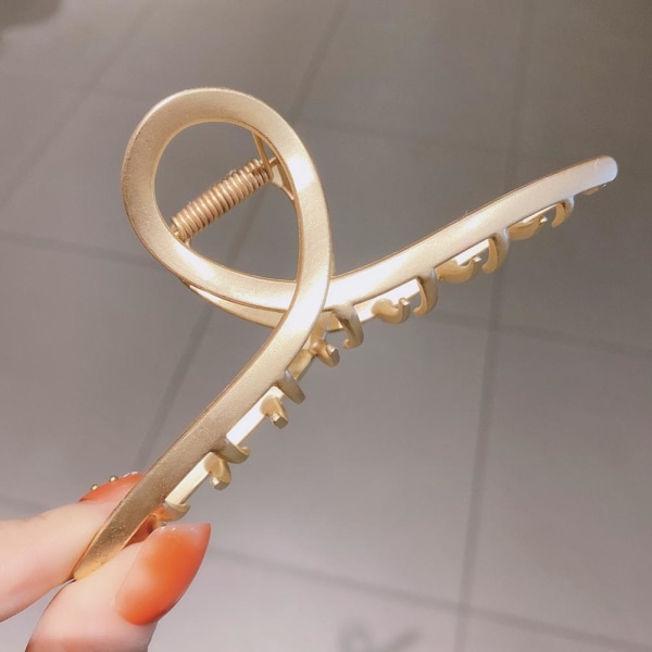 1 förpackning stora metallhårklämmor ihåliga Halkfria hårklämmor - high quality gold One-size