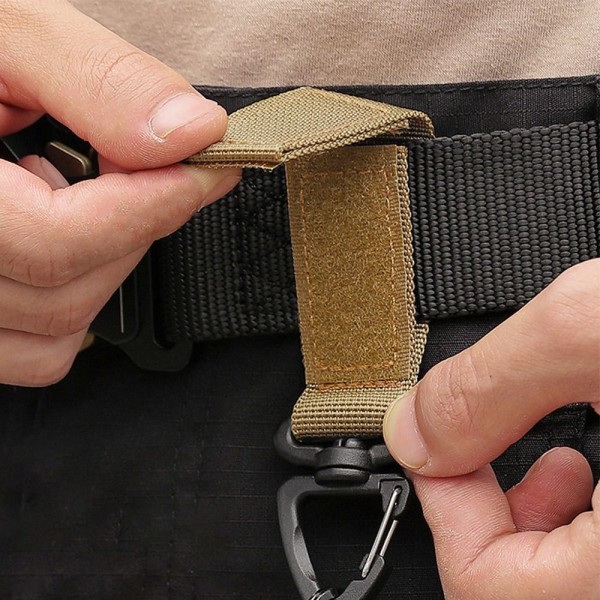 2st Webbing Hängande Spänne Nyckelring KHAKI 2ST - stock Khaki 2pcs