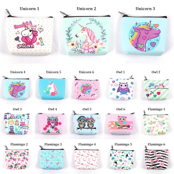 Unicorn myntväska Flamingo Mini-plånbok UNICORN 6 - high quality