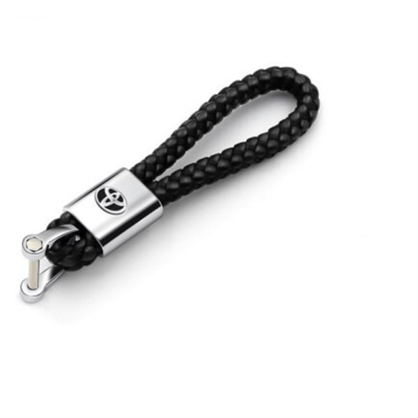 Toyota Flätad nyckelring i läder - high quality black one size