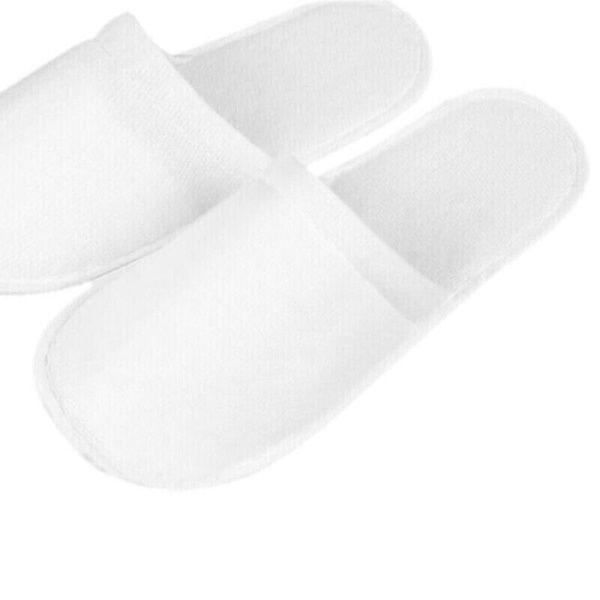 10 par engångstofflor Hotel Tofflor Spatofflor - on stock white