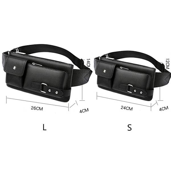 äder midjeväska Fanny Pack SVART - spot sales Black L