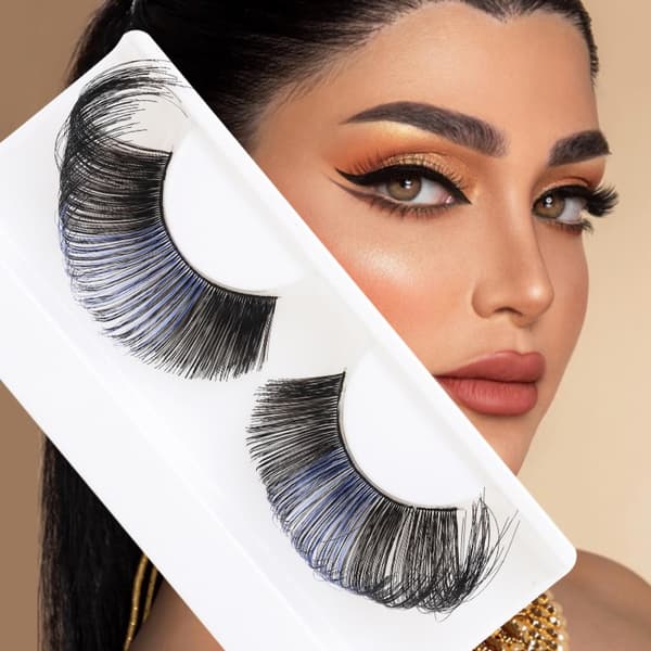 Colored Lashes Eyelashes BLACK&BLUE - varastossa black&blue