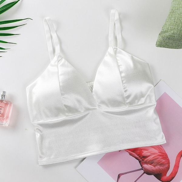 Rörtopp för damer i satin Crop Tops VIT - spot sales white