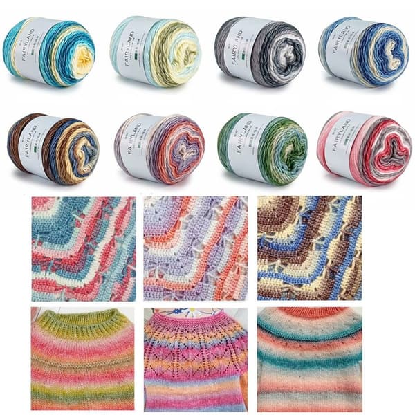 Rainbow Woolen Yarn Cake Lanka - varastossa 1156