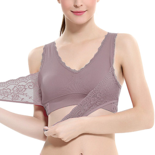 Naisten Naisten Jooga Sports Sleep Comfort Liiviliivit Full Cup Top - varastossa Purple XL