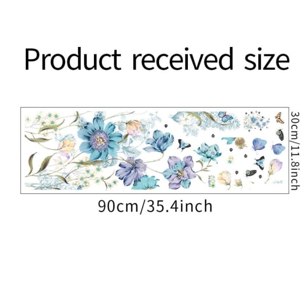 Blue Flowers Wall Decals Floral Butterfly Decals Home - varastossa