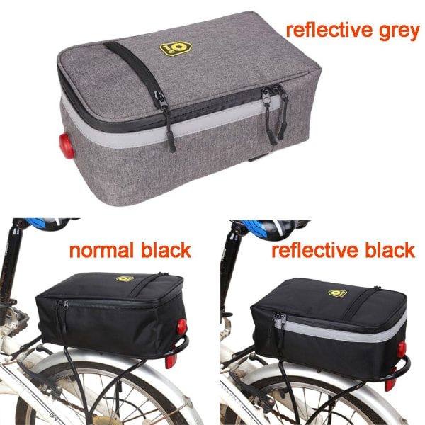 Bike Rear Carrier Bag Cykelställ Pack REFLECTIVE BLACK - spot sales Reflective black