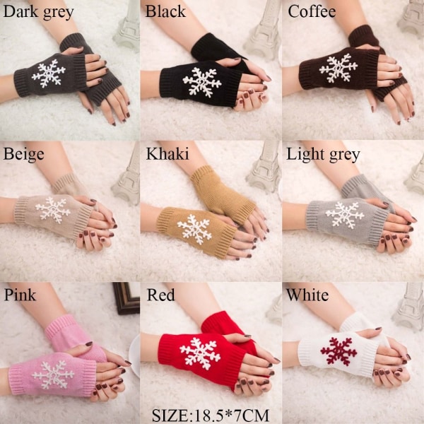 Knitted Gloves Half Finger Gloves KHAKI - varastossa khaki
