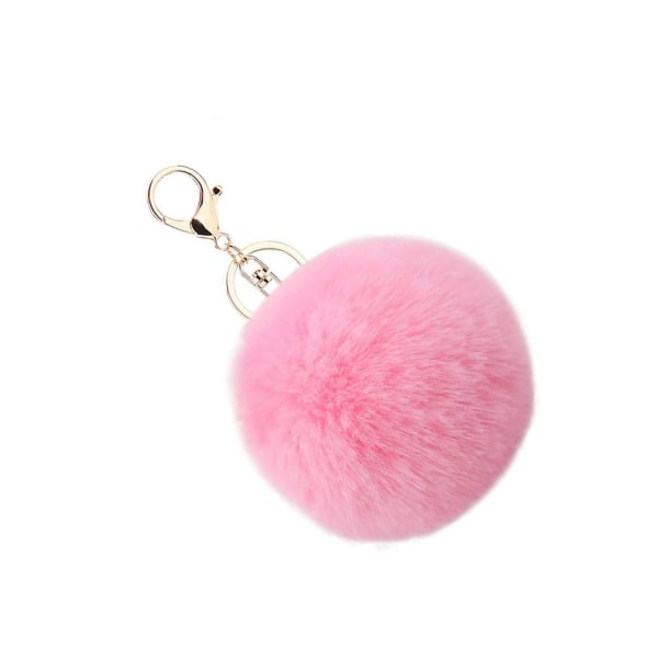 Pompoms Nyckelringar, Plyschväska Charms, Fluffy Pompom Bag Charms, - on stock Pink