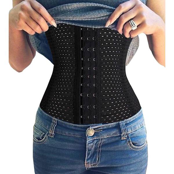 Naisten Slim Corset Waist Trainer Shapewear Body Belly Band - korkea laatu black M