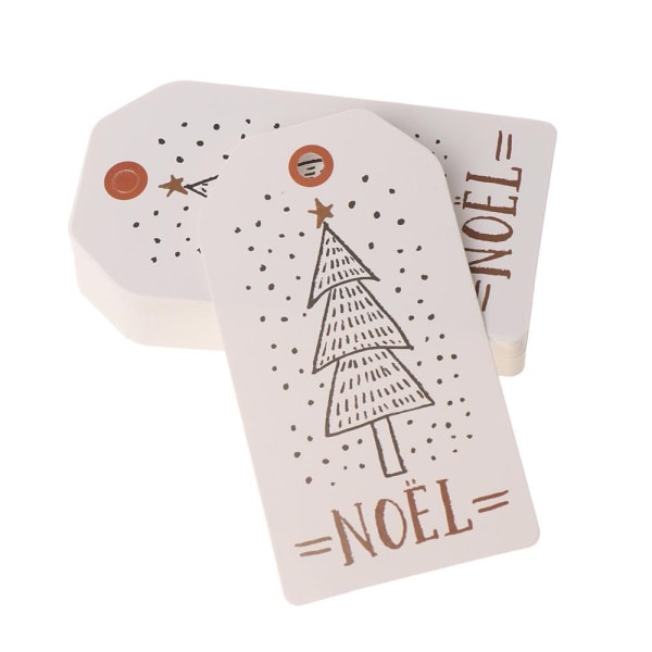 50 kpl Xmas Hanging Kraft Paper Ornaments Christmas Tree Tag H - varastossa