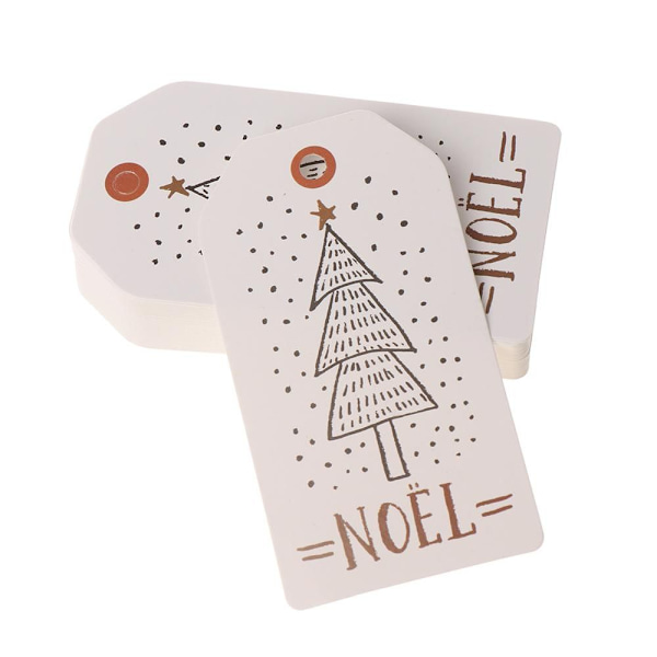 50 kpl Xmas Hanging Kraft Paper Ornaments Christmas Tree Tag J - loki