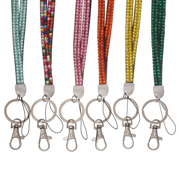 Bling Crystal Lanyard Rhinestone ID Lanyard BLACK - varastossa black