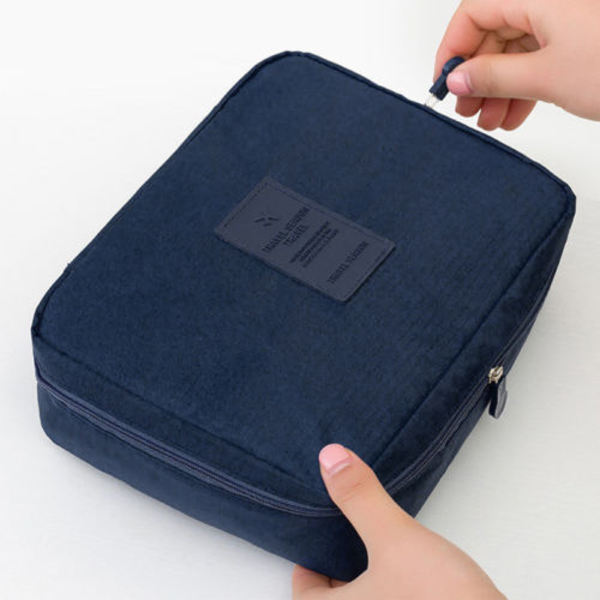Rese-toalettväska Makeup Case Förvaringsväska Bärbar - spot sales Navy blue