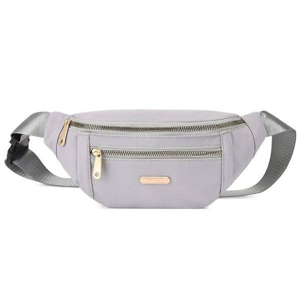 Naiset Pu Nahka Vyötärö Fanny Pack Sport Bum Bag Lomamatka Lompakko Rahavyö Bumbag Crossbody Pouch - spot ale Grey