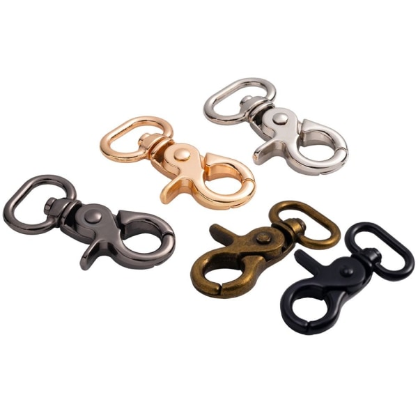 5st löstagbara Snap Hook Trigger Clips SVART 20MM - high quality Black 20mm