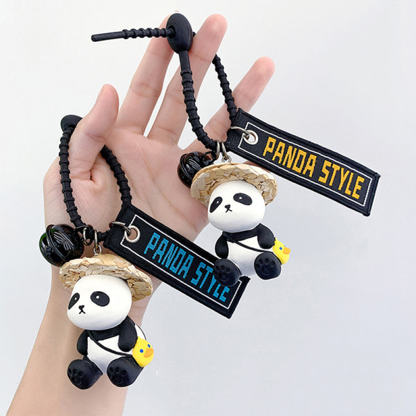 1. sarjakuva olkihattu Panda Doll Avaimenperä Resinnimal Bell K - varasto A