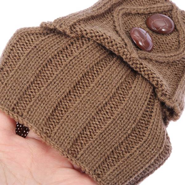 Benvärmare strumpor Knähöga Virkade Leggings KAFFE - on stock