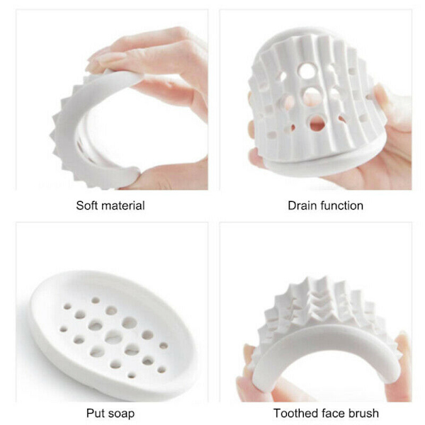 Tvålhållare Skål Badrum Dusch Förvaringslåda Behållare Case - on stock White