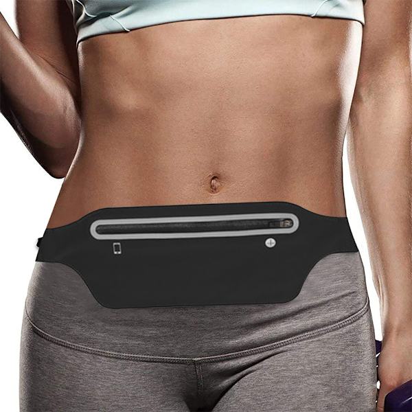 Tunt löparbälte Fanny Pack, Fitness Workout Träningsväska - spot försäljning Black