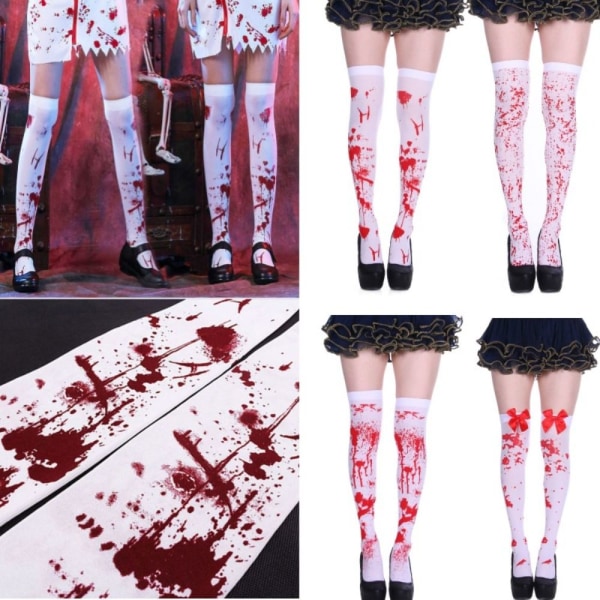1 par Halloween Blood Socks Lårstrumpor - spot sales 4