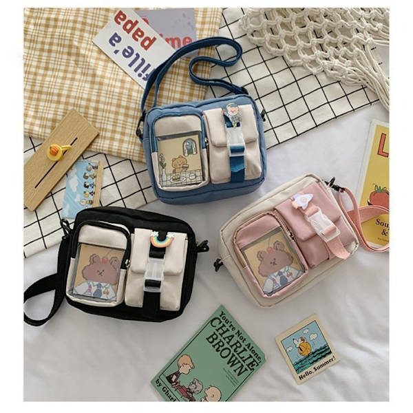 Kawaii Bag Girls Student Pieni anvas-laukku - spot-myynti C
