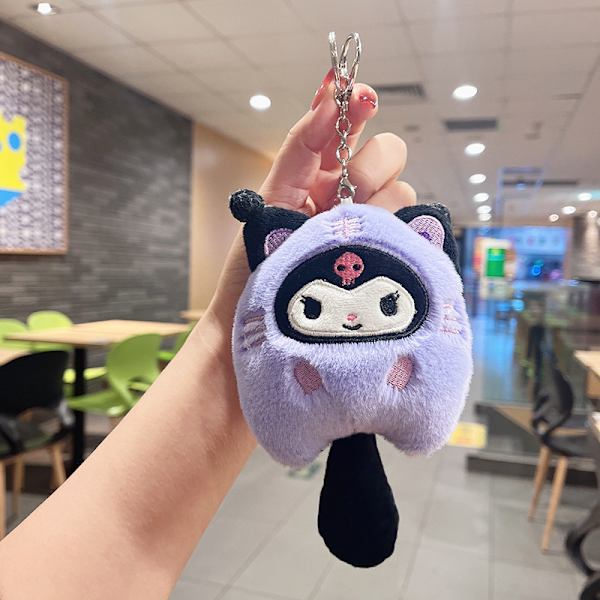 Sanrio Kuromi Pehmoavaimenperä Little Tiger Kuromi Melody - varastossa Purple 15cm