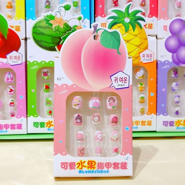 24st/låda Frukt Barn lösnaglar Bärbar PEACH - spot sales Peach