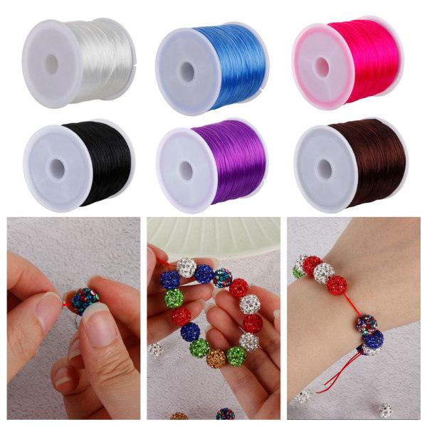 Stark Stretchy String Armband Beading Cord Crystal Tråd 60M - spot sales