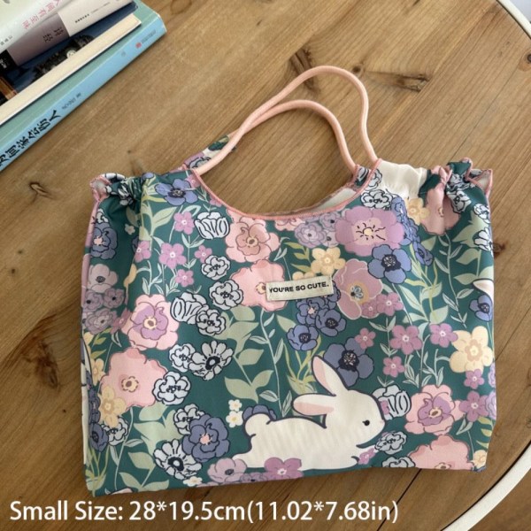 Flower Handbag Print Ostoskassit PINK 28X19.5CM - spot-myynti pink 28x19.5cm