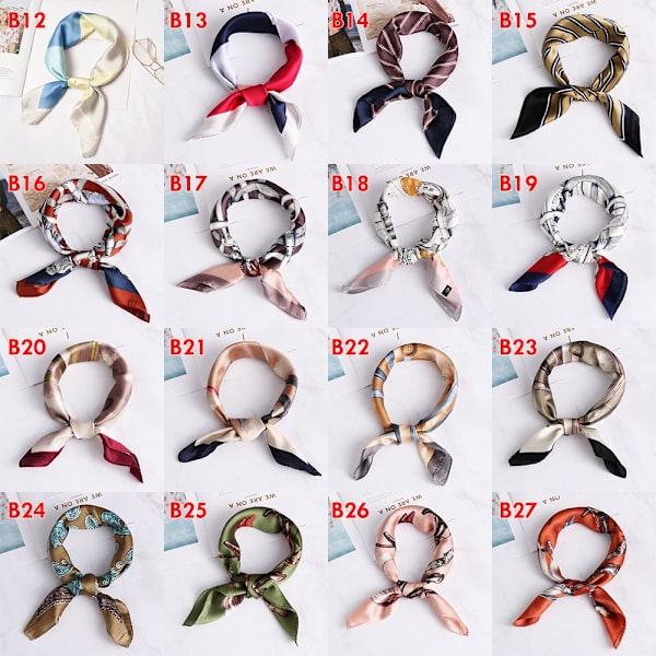 Fyrkantig halsduk Silk Feel Satin Head Neck FÄRG C3 (70X70CM) - high quality