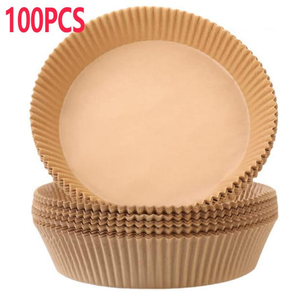 100 PCS Air Fryer Liners engångspapper pergament ångbåt nature - spot försäljning 100PCS true color