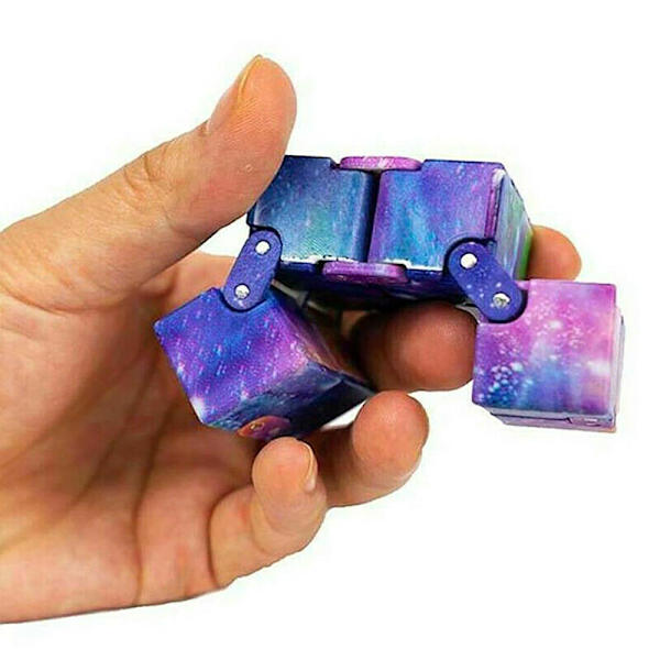 Finger Cube Magic Fidget Toy Game för barn Vuxen klassrumskontor - stock Blue Starry Sky